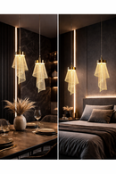 Pendente Dourado Espelhado Moderno com Lâmpada Inclusa – Luminária Minimalista de Luxo para Sala e Quarto Bivolt – Allurie Home