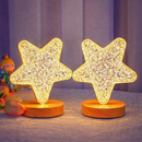Luminária de Mesa Estrela LED 3 Cores Luxo Nórdico – Abajur Decorativo Cristal Acrílico para Quarto e Sala – Allurie Home
