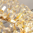 Lustre Pendente Dente de Leão Cristal Dourado 75cm com 9 Lâmpadas G9 – Iluminação Luxo para Sala e Mesa – Allurie Home