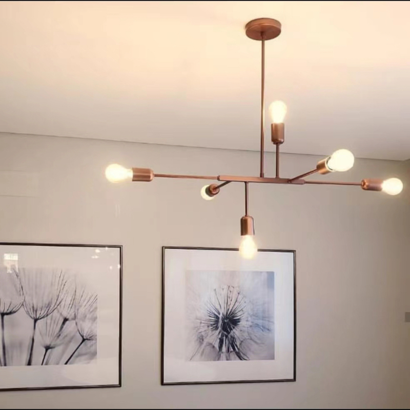Lustre 6bocal Nórdico Pós-moderno Em Casa Sala De Estar Sala De Jantar Quarto Iluminação De Personalidade Criativa