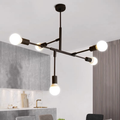 Lustre Pendente 6 Bocais Estilo Sputnik Moderno Preto Ajustável E27 – Allurie Home