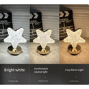 Luminária de Mesa Lua Estrela Lâmpada de Quarto de luxo Nórdico Cristal Acrílico Led de 3 Cores