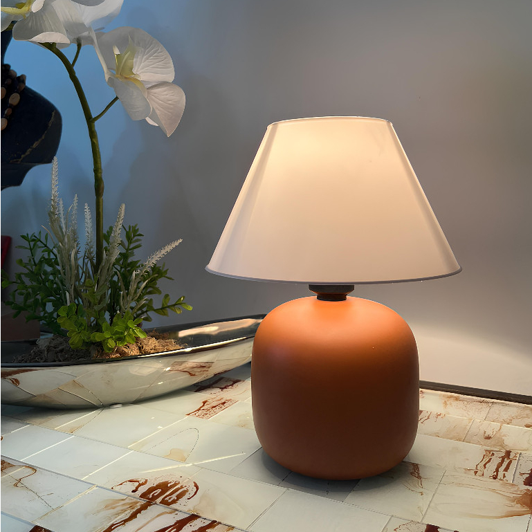 Abajur Luminaria de Ceramica Porcelana Bivolt Cabiceira Decoração Quarto Escritorio Sala Decoração Várias Cores