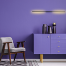Arandela Luminária LED Linear 1m Preta 10W 3000K Bivolt Parede Moderna Não Recarregável