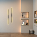 Arandela Luminária LED Linear 1m Preta 10W 3000K Bivolt Parede Moderna Não Recarregável