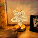 Luminária de Mesa Lua Estrela Lâmpada de Quarto de luxo Nórdico Cristal Acrílico Led de 3 Cores