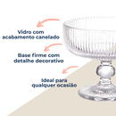 Jogo 6 Taça Sobremesa Vidro Sorvete Açai 330ml Canelado Luxo