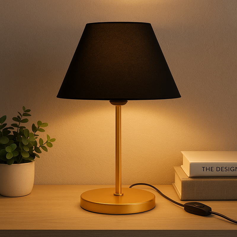 Abajur Luminária de Mesa Cúpula Injetada Escritório Quarto Recepção Decoração Sala Moderno