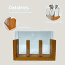 Porta Talheres em Madeira Nobre e Vidro Organizador Multiuso Premium para Mesa Posta – Allurie Home
