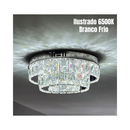 Lustre Cristal Luminária Plafon Cristal Led 3 Cores Em 1 Lustre Sala Mesa Hall Pendente Cristal LED