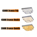 Lustre Cristal Luminária Plafon Cristal Led 3 Cores Em 1 Lustre Sala Mesa Hall Pendente Cristal LED
