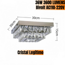 Lustre Cristal Luminária Plafon Cristal Led 3 Cores Em 1 Lustre Sala Mesa Hall Pendente Cristal LED