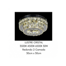 Lustre Cristal Luminária Plafon Cristal Led 3 Cores Em 1 Lustre Sala Mesa Hall Pendente Cristal LED