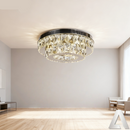 Lustre Cristal Luminária Plafon Cristal Led 3 Cores Em 1 Lustre Sala Mesa Hall Pendente Cristal LED