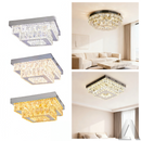 Lustre Cristal Luminária Plafon Cristal Led 3 Cores Em 1 Lustre Sala Mesa Hall Pendente Cristal LED