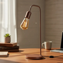 Luminária de Mesa Abajur L Redondo Retro Vintage Industrial Moderno Bivolt