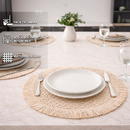 Kit 4 Jogos Americanos Redondos 38cm em Fibra Natural com Franjas Premium para Mesa Posta – Allurie Home