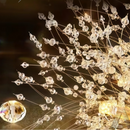 Vila Sala De Estar Dourado Lustre Pendente Cristal Dente De Leão 75CM+9 G9 lâmpada Luminária Mesa