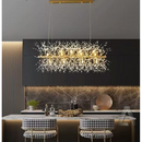Vila Sala De Estar Dourado Lustre Pendente Cristal Dente De Leão 75CM+9 G9 lâmpada Luminária Mesa