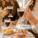 Jogo Com 6 Peças Canecas Xícara 190ml Capuccino Nespresso Café Em Vidro Elegante