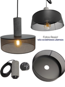 Pendente Moderno minimalista Preto Luz Quente Para Mesa Jantar Cozinha Bivolt