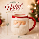Caneca Natal Papai Noel 330ml Cerâmica Com Alça Presente Natalina Presenteável Decoração