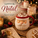 Caneca Natal Papai Noel 330ml Cerâmica Com Alça Presente Natalina Presenteável Decoração