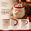 Caneca Natal Papai Noel 330ml Cerâmica Com Alça Presente Natalina Presenteável Decoração