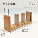 Porta Talheres em Madeira Nobre e Vidro Organizador Multiuso Premium para Mesa Posta – Allurie Home