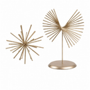 Kit Decoração Luxo Ouriço + Escultura Ferro Dourado – Sala Moderna Elegante