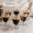 Jogo Com 6 Peças Canecas Xícara 190ml Capuccino Nespresso Café Em Vidro Elegante