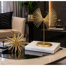 Kit Decoração Luxo Ouriço + Escultura Ferro Dourado – Sala Moderna Elegante
