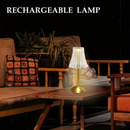 Abajur Recarregável de Mesa dourado Aço inoxidável Luz Touch sem fio LED Luminária de mesa P/quarto