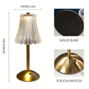Abajur Recarregável de Mesa dourado Aço inoxidável Luz Touch sem fio LED Luminária de mesa P/quarto