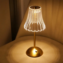 Abajur Recarregável de Mesa dourado Aço inoxidável Luz Touch sem fio LED Luminária de mesa P/quarto