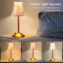 Abajur Recarregável de Mesa dourado Aço inoxidável Luz Touch sem fio LED Luminária de mesa P/quarto