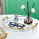 Bandeja Organizadora Decorativa Multiuso Para Servir Nórdica Com Alça e Detalhe em Dourado Decoração de Mesa
