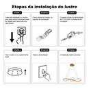 Lustre Moderno De Controle Remoto 110V-220V Dourado 75cm 3 Cores Pendentes Vários Modelos Para Sala De Estar