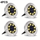 Luminária Balizador Espeto Jardim Energia Solar LED Chão Redondo Branco Quente