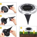 Luminária Balizador Espeto Jardim Energia Solar LED Chão Redondo Branco Quente