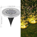 Luminária Balizador Espeto Jardim Energia Solar LED Chão Redondo Branco Quente