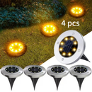 Luminária Balizador Espeto Jardim Energia Solar LED Chão Redondo Branco Quente