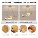 Lustre Moderno De Controle Remoto 110V-220V Dourado 75cm 3 Cores Pendentes Vários Modelos Para Sala De Estar
