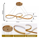 Lustre Moderno De Controle Remoto 110V-220V Dourado 75cm 3 Cores Pendentes Vários Modelos Para Sala De Estar