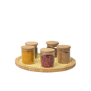 Bandeja Giratória de Bambu com Fundo em Treliça 30cm