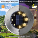 Luminária Balizador Espeto Jardim Energia Solar LED Chão Redondo Branco Quente