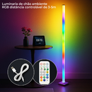 Luminária de Chão RGB LED 5050 2 Torre Inteligente com Controle 9.6W Barra Modo Música USB