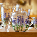 Kit Lavanda | Trio de Cristal para Mesa Posta Premium com Açucareiro, Meleira e Manteigueira – Allurie Home