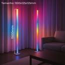 Luminária de Chão RGB LED 5050 2 Torre Inteligente com Controle 9.6W Barra Modo Música USB