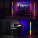 Luminária de Chão RGB LED 5050 2 Torre Inteligente com Controle 9.6W Barra Modo Música USB